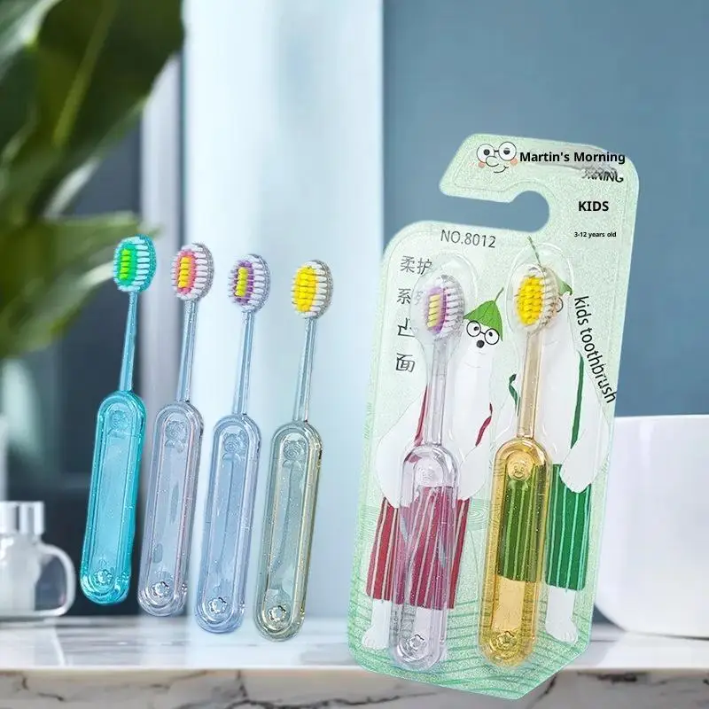 

Повышение здоровья зубов у детей с ручной зубной щеткой из 2 предметов: мягкая щетина для отбеливания зубов, подходит для детей от 3 до 12 лет