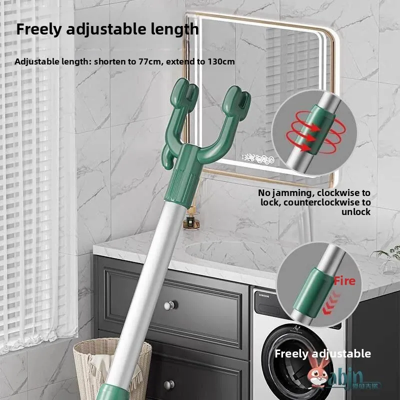 Retractable Clothes Drying Rod Single Prong Clothes Hanger Rod for Home Use Dormitory Clothes Fork Extendable Laundry Pole