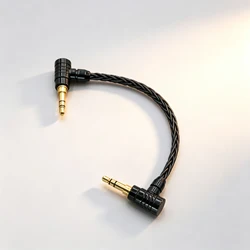Audiocrast 10cm 3.5mm Male to 3.5mm Male 8cores Silver Plated 3.5mm Stereo Audio Hifi Audio Cable Car AUX Wire Cable
