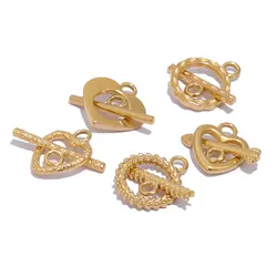 4 Sets Gold Color Stainless Steel OT Clasps Necklaces Bracelets Toggle Connectors TO Hooks for DIY Jewelry Making Handmade Gifts