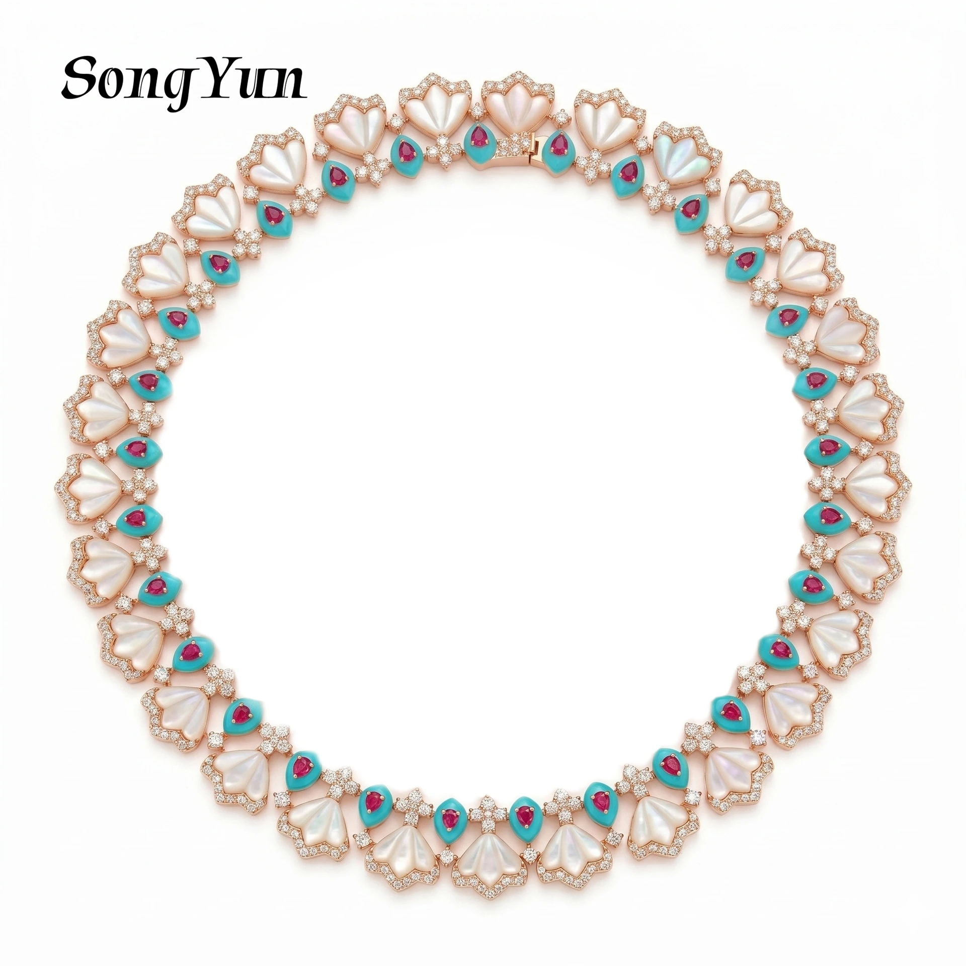 SongYun Jewelry 925 Sterling Silver Necklace Fine HCD Gemstones 5A CZ Gemstones 925 Sterling Silver Necklace Accessories