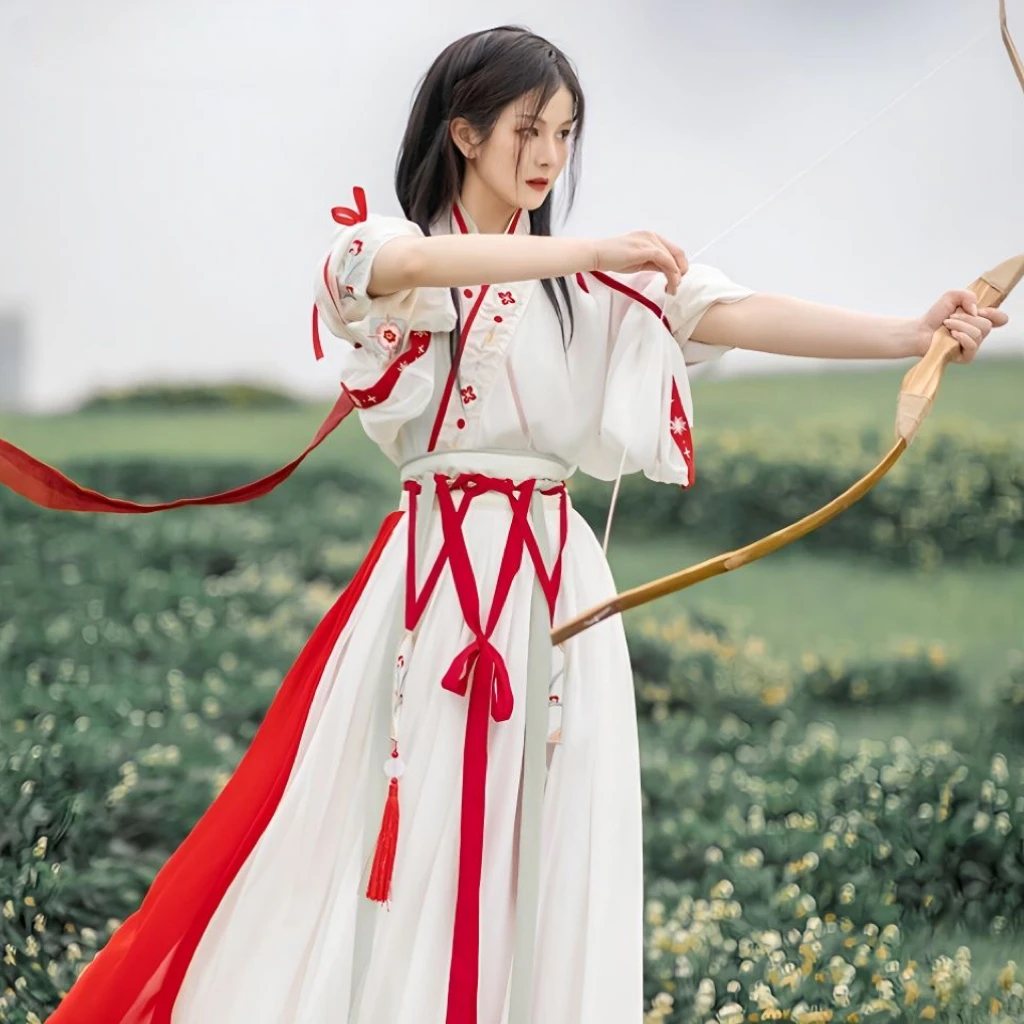 

Modern Hanfu Women Chinese Traditional Dress Kimono Ancient Tang Dynasty Set Hanbok Cosplay Fairy Beautiful Red Girl Vestido