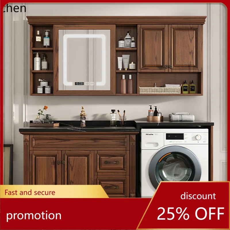ZML Balcony Integrated Drum Washing Machine Cabinet Wash Face Wash Basin Bathroom Cabinet
