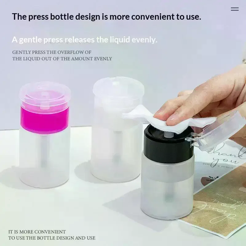 Nail Art Press Pump Bottle Leakproof Design Easy Press Dispensing For Home DIY Nail Care Salon Use