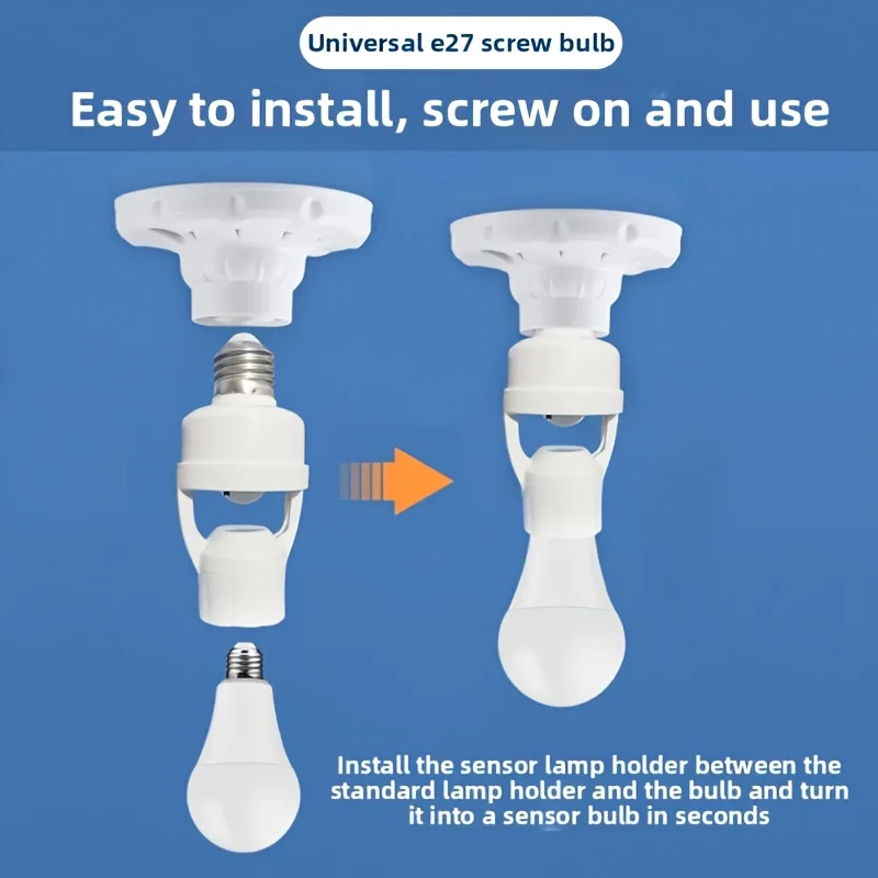 مستشعر حركة لاسلكي مصباح رئيس قاعدة E27 E26 التبديل لمبة حامل محول مأخذ التوصيل محول الإنسان التعريفي الأشعة تحت الحمراء الجسم الاستشعار