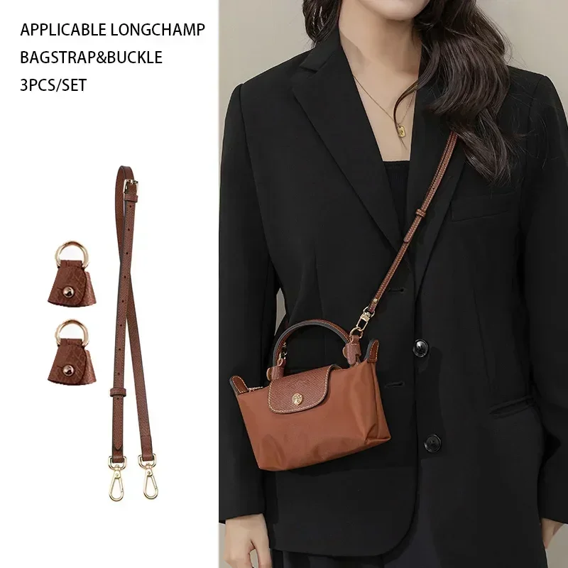 

Genuine Leather Bag Strap For Longchamp Mini Bag Handbag Free Punching Modification Transformation Crossbody Bag Shoulder Strap