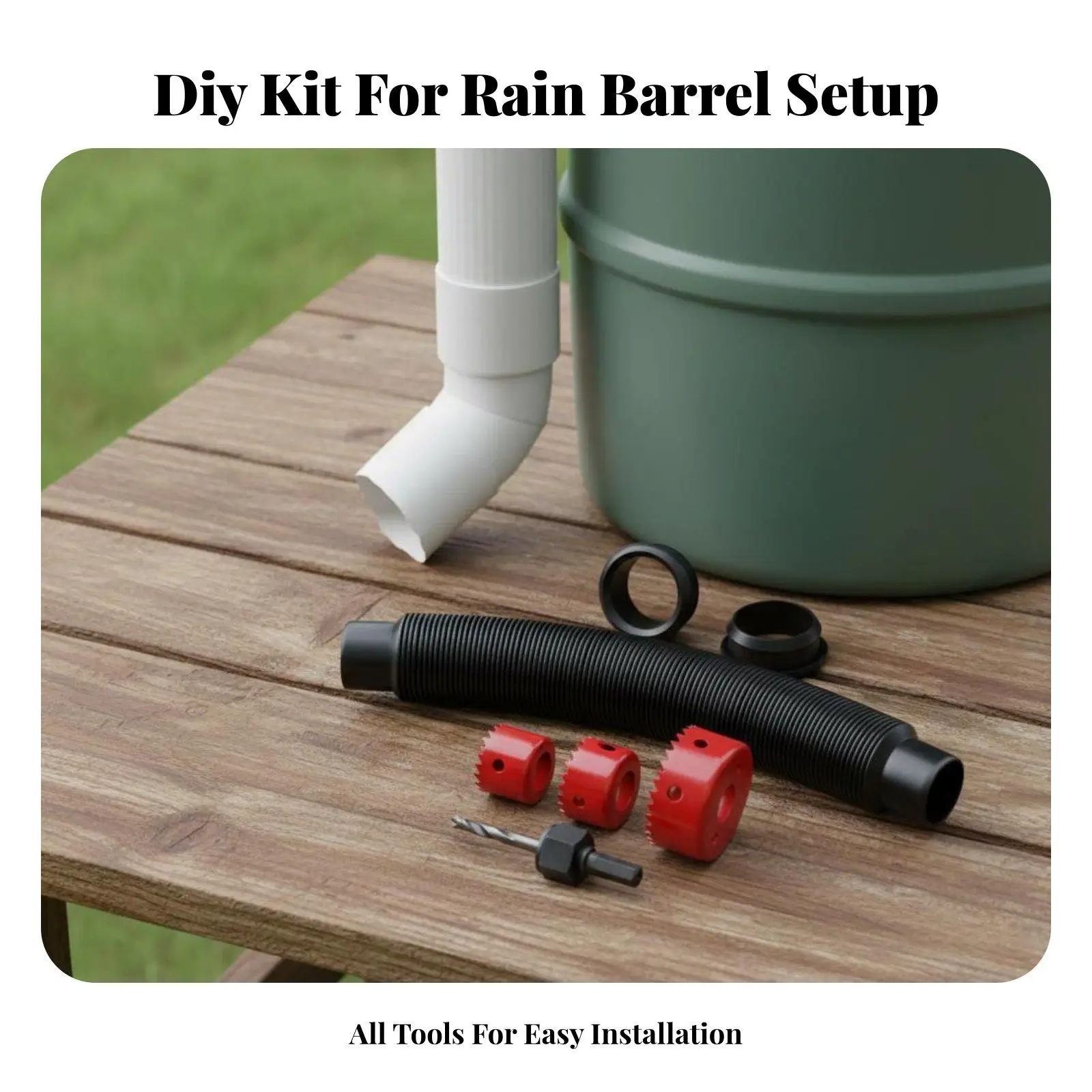 Rain Barrel Overflow Kit Leakproof Rain Barrel Linkage Set Easy Installation Rainwater Diverter Hose Set for Garden, Outdoor view 5