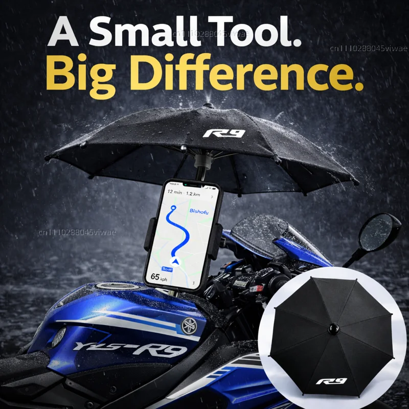 

For YAMAHA YZFR9 Motorcycle Phone Umbrella Holder Waterproof Sunshade Anti Glare Rainproof Handlebar GPS Mount