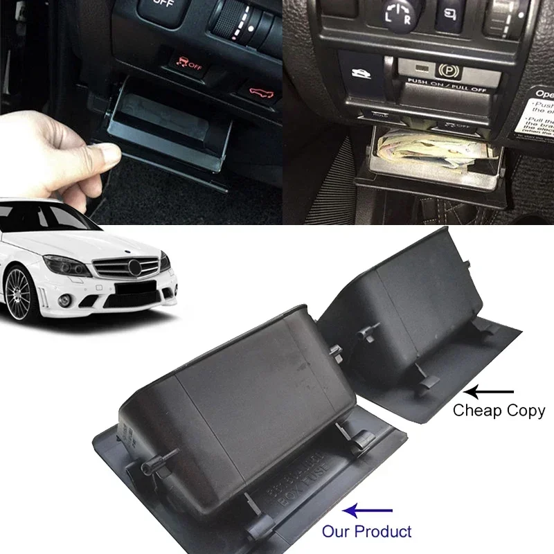 Car Fuse Box Coin Container Bin Storage Tray Holder For STi 2015 Part Black ABS Plastic Fuse Boxes Accessories