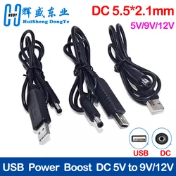 USB Power Boost Line DC 5V to DC 9V / 12V Step UP Module USB Converter Adapter Cable 2.1X5.5MM Plug