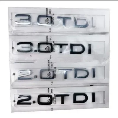 

1.9 2.0 2.7 3.0 TDI quattro Letters Silver Chrome Emblem Car Styling Rear Trunk Discharging Mark Sticker for Audi A7 A8 A6L Q7
