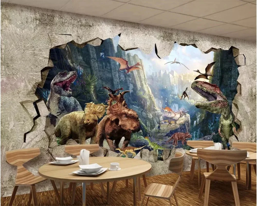 

Custom wallpaper 3d murals ancient dinosaur kingdom stereo TV backdrop wall black and white photography African elephant mural