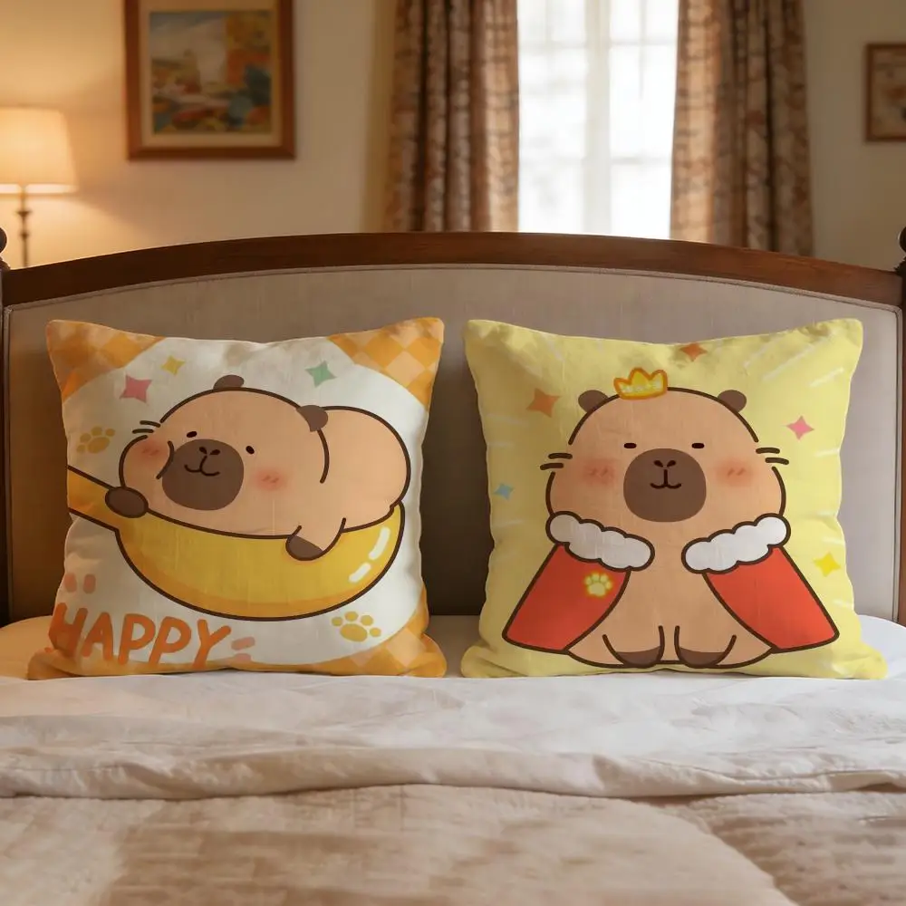 Animal Capybara Cushion Cover 4Pcs Decorative Covers Soft Cushion Case for Sofa Couch Decor 40x40 45x45 Pillowcases