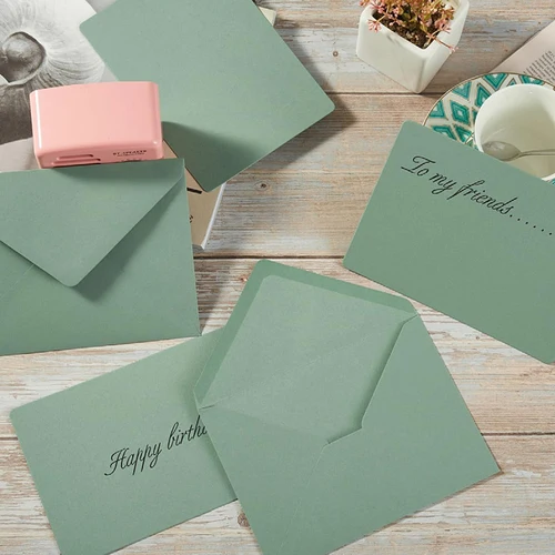 Imagen 2 del producto 50 Uds. Sobre verde hierba 120g papel Kraft 184x133mm invitaciones de boda suministros de negocios postal caja de regalo embalaje papelería