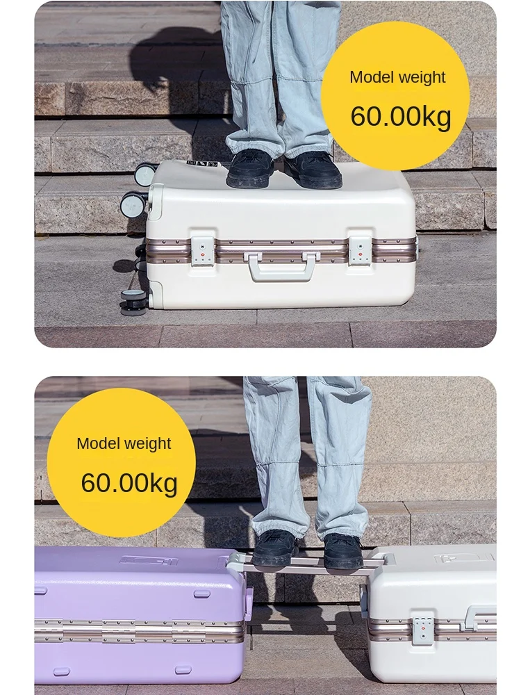 Red Suitcase 20-28 inch Multifunctional Travel Suitcase Aluminum Frame Scratch-Resistant PC Trolley Case Carry-On Luggage