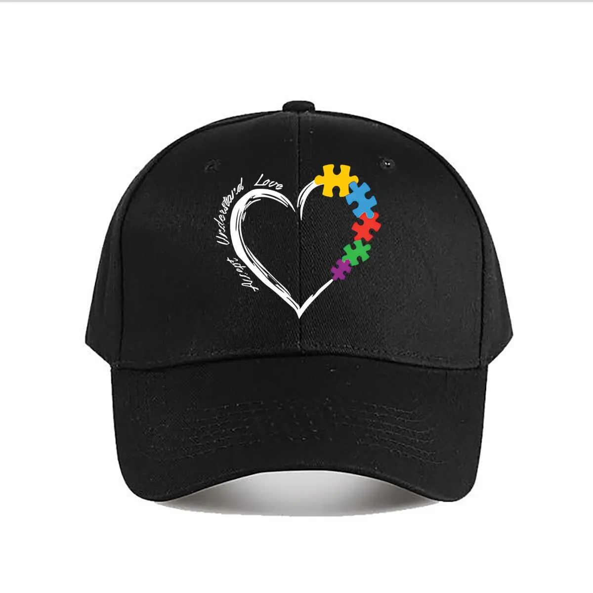 Autism Support Heart Puzzle Baseball Cap Fashion Men Sunhat Women's Outdoor Sports Snapback Cap