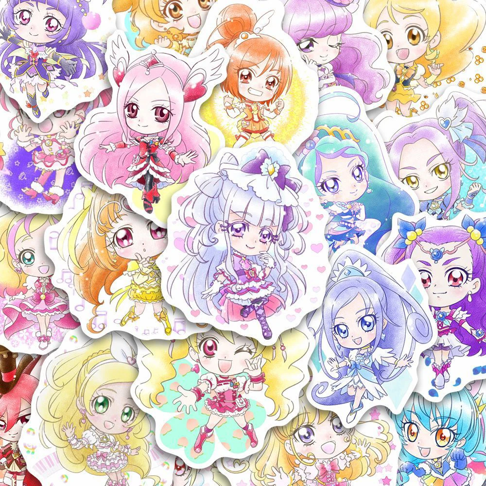 

10 / 30 / 60 Наклейки для мультфильмов Mix Melody Pretty Cure Комплекты для комиксов Precure Наклейки для комиксов Ноутбуки Пакеты для девочек Симпатичные наклейки для ритм - ритма