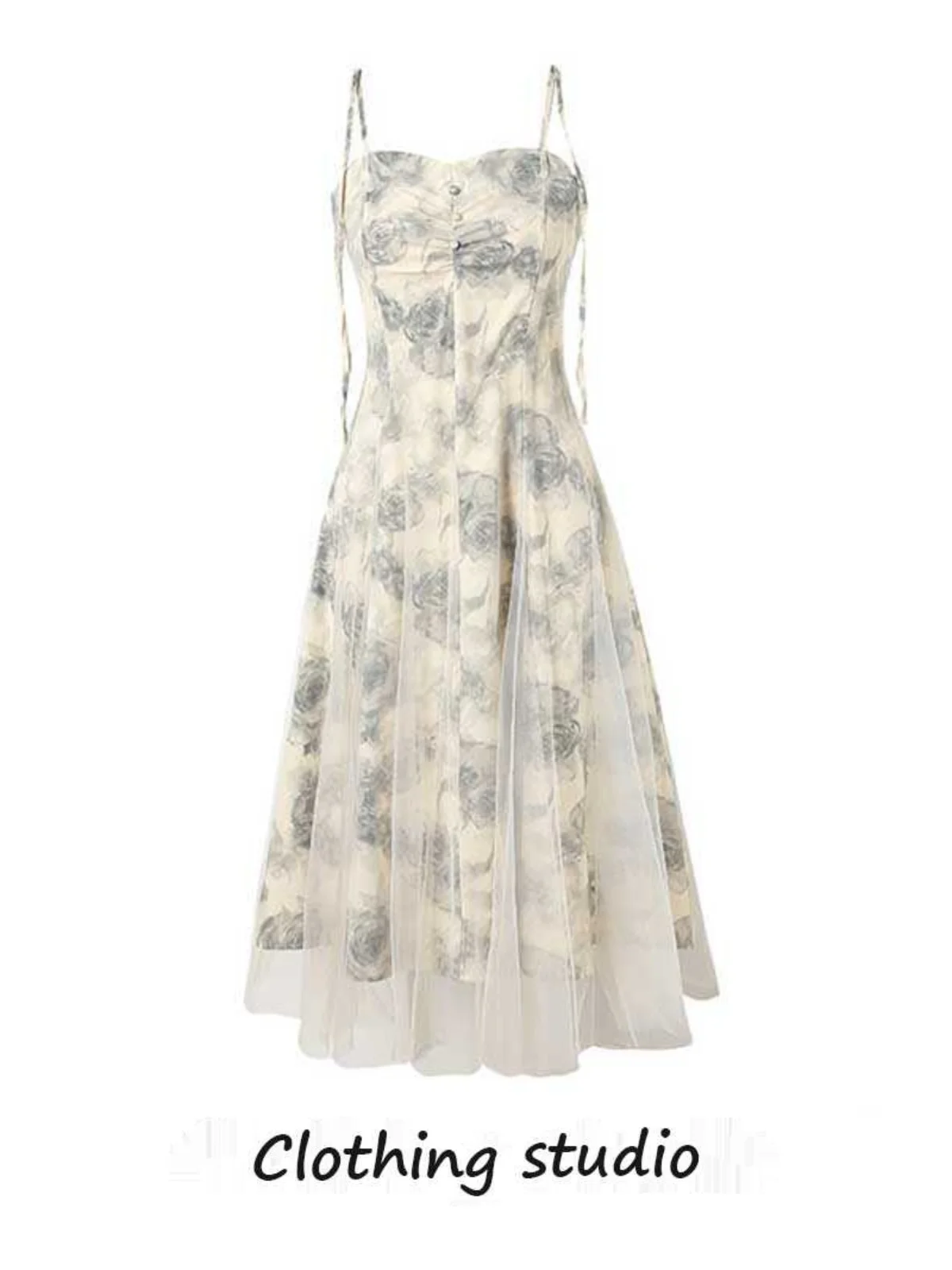 

Новая летняя модная утягивающая французская юбка трапециевидной формы с высокой талией Dr, женская юбка на бретельках Me, дизайн для перерыва на чай Sensation