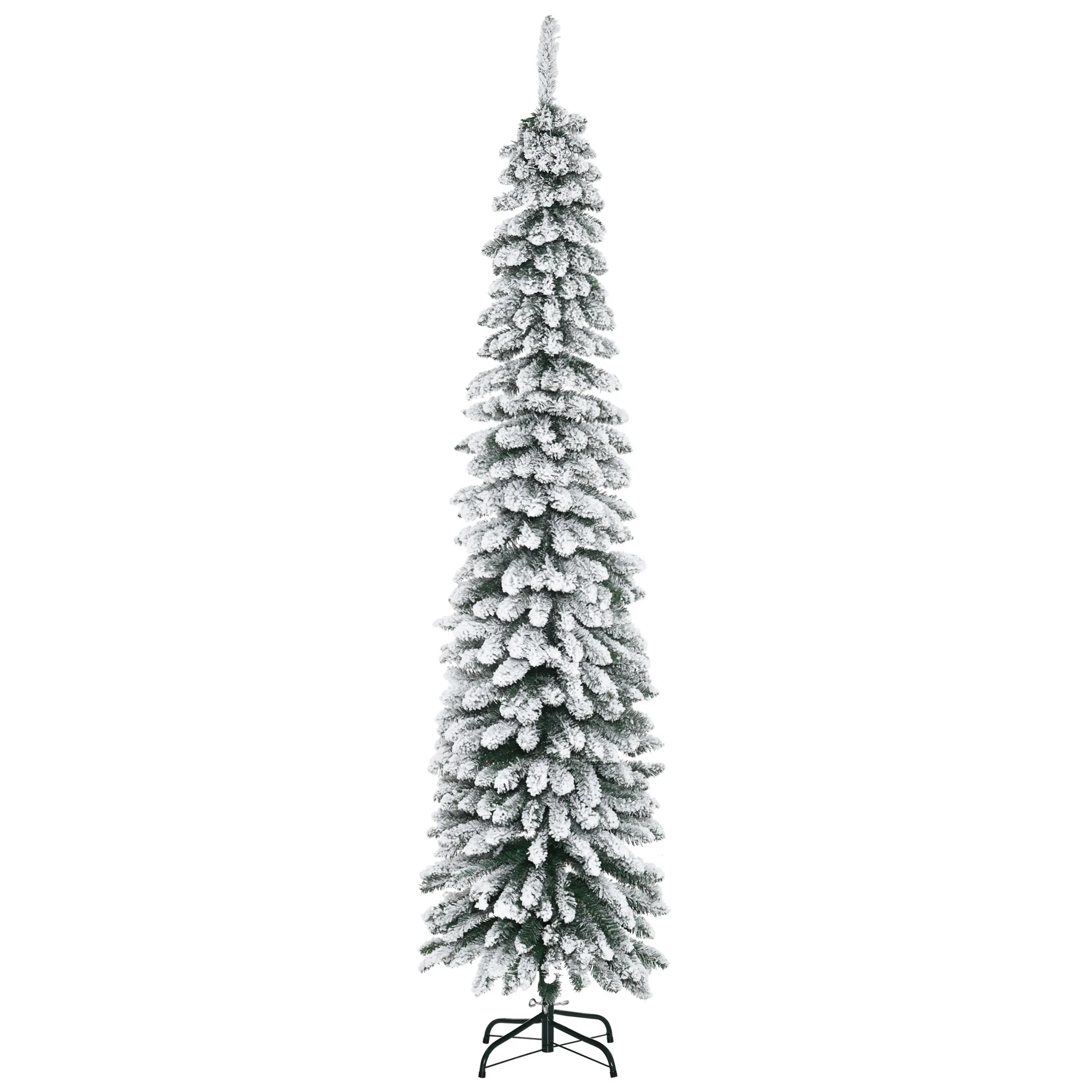 HOMCOM Artificial Christmas tree 210 cm with snow with 490 branches PVC leaves