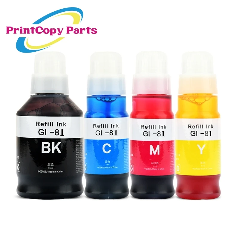 1Set GI-81 Refill Dye Ink for Canon PIXMA G1820 G2820 G2860 G3820 G3821 G3860 TS3480 Printer