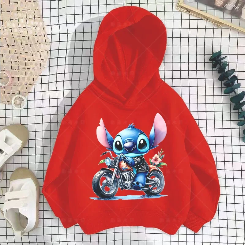 Stitch Hoodies Girls Sweatshirt Autumn And Winter Long Sleeve Harajuku Pullovers Disney Series Stich Casual Hooded Tops