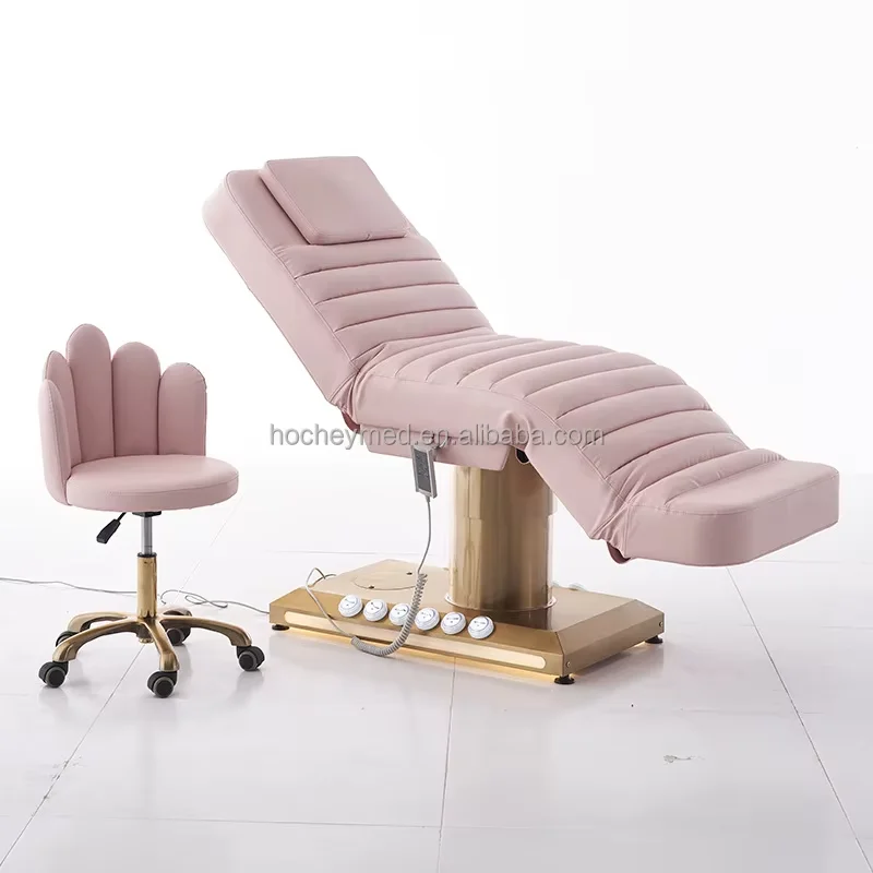 

Luxury Salon Electric Spa Beauty Treatment Chair Luxury Curved Facial Extension Bed Beauty Massage Table
