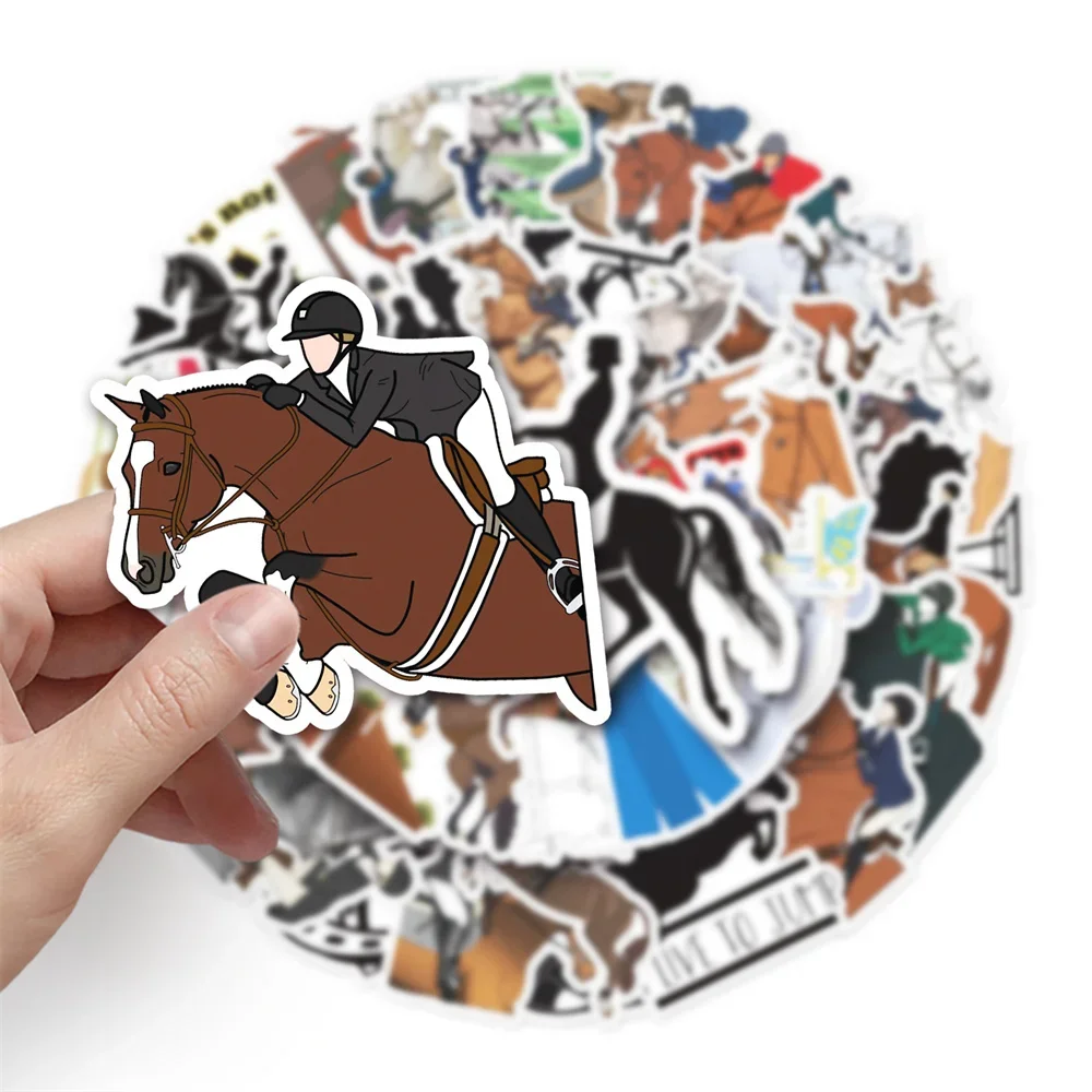 10/30/50PCS Equestrian Cartoon Sports Creative Graffiti Sticker Suitcase Computer Guitar Skateboard Waterproof Sticker Wholesale