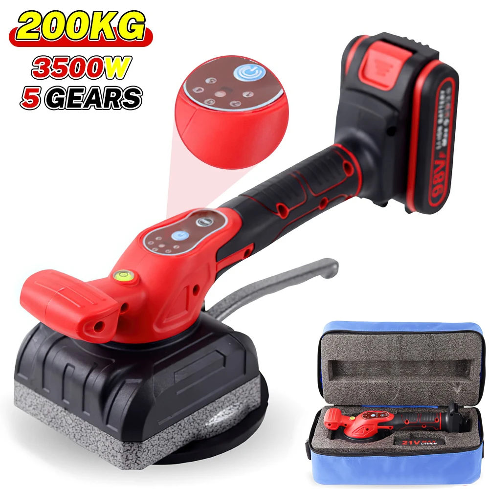 Macchina per la posa di piastrelle senza fili da 200 kg, vibratore per piastrelle, utensile elettrico per livellamento a 5 velocità con ventosa allargata, macchina per la posa di piastrelle