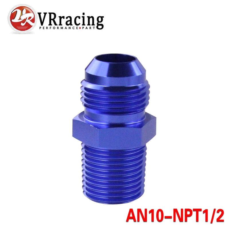 VR - (AN10-NPT1/2) AN10 to 1/2 NPT Straight Adapter Flare Fitting auto hose fitting Male VR-SL816-10-08-011