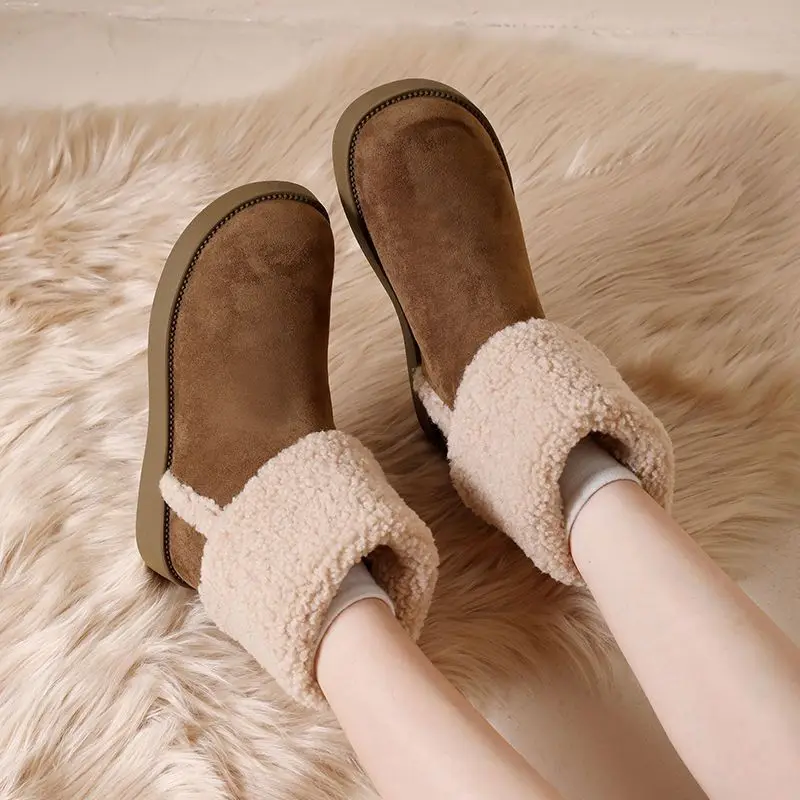 الشتاء في الهواء الطلق المضادة للانزلاق حذاء الثلج عالي الرقبة دافئ 2025 أحذية قطنية جديدة سميكة مريحة أحذية نسائية المألوف منتصف العجل النساء الأحذية #4