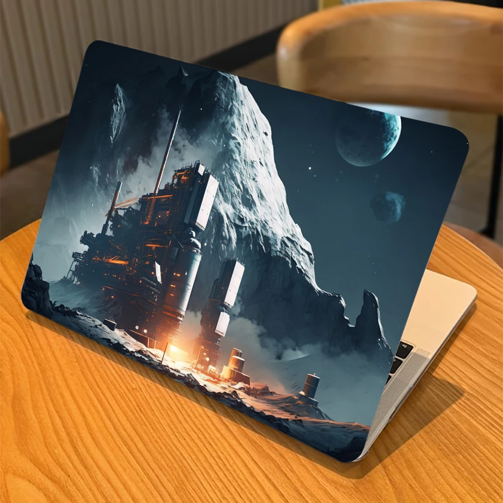 Laptop-Hülle für MacBook Pro 14 M1 2021, M2 M3 A3112, Hartschale für MacBook Air 13 M4 13,6 15 A3241 2025 Moon Base Print Case