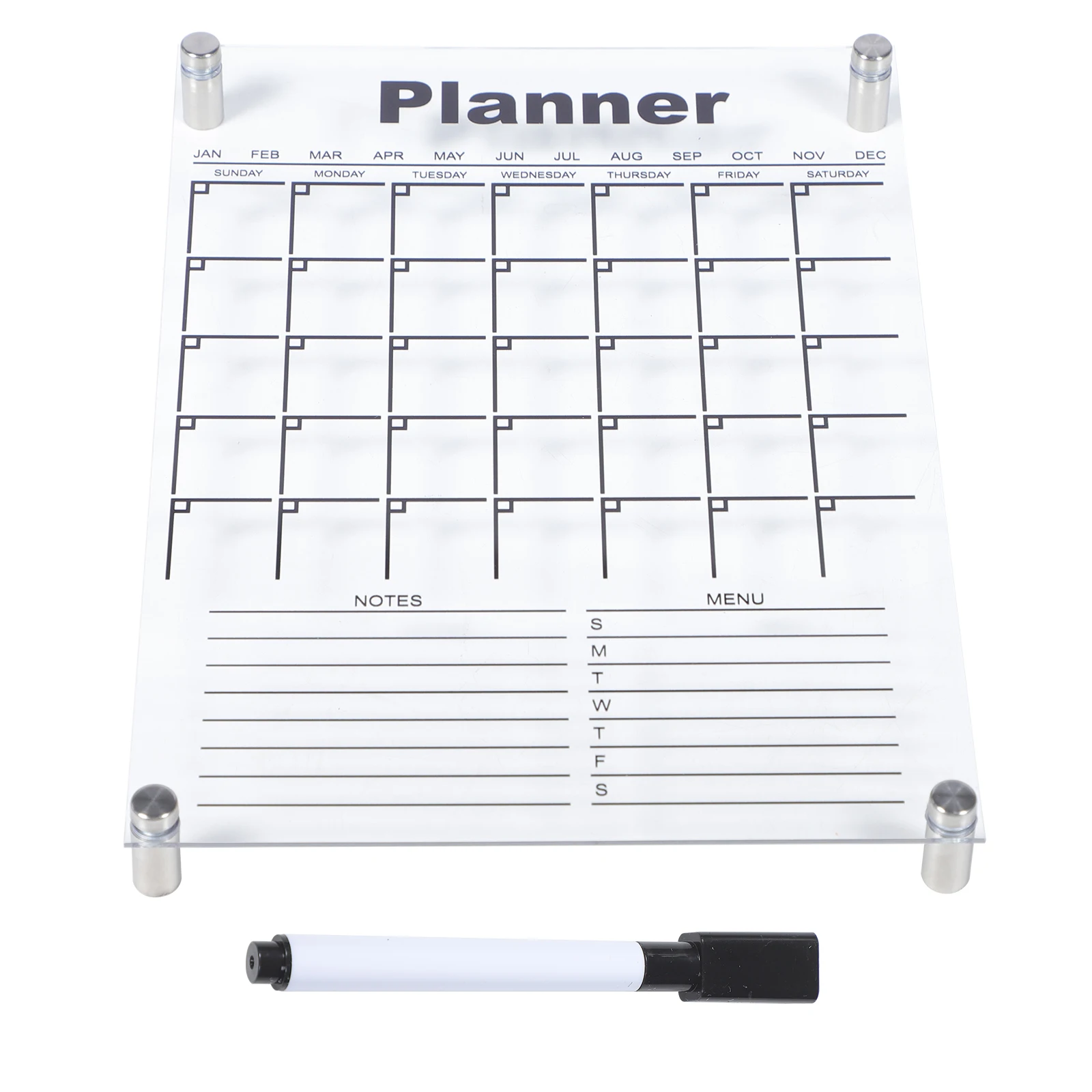 

1 set Acrylic Message Board Writing Memo Whiteboard Dry Erase Clear Small Desktop Pen Included Portable Lightweight Home Office