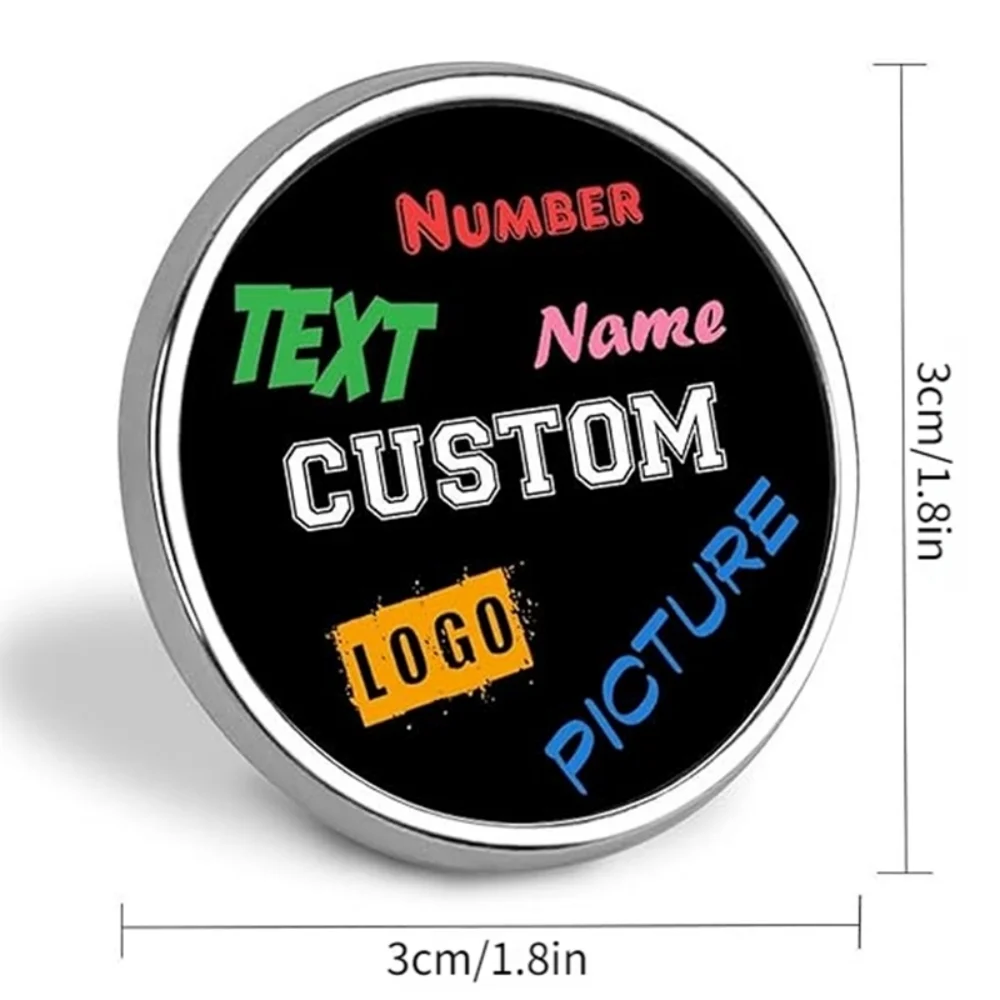 Customized Personalized Pins Text Picture Logo Printing Custom Round Metal Badge Lapel Hat Backpack Friend Family Gift Wholesale