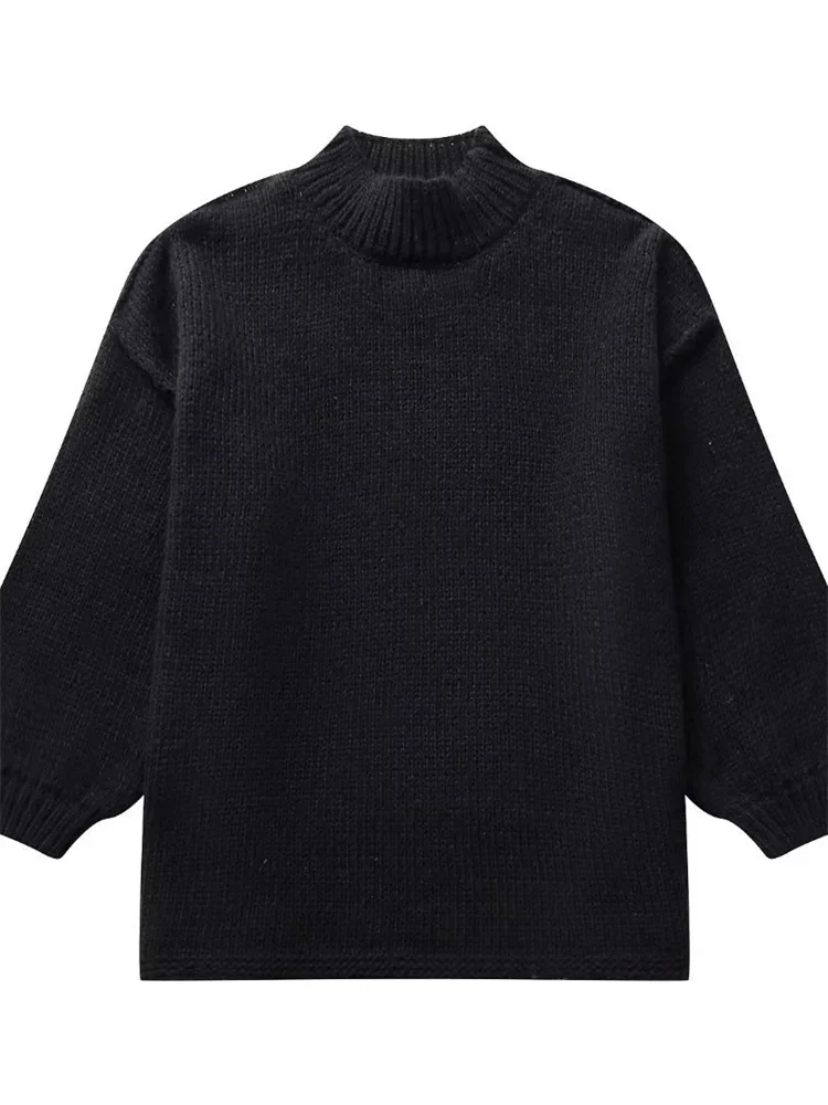 Tossy Autumn 2023 Knit Sweater Pullover Female Loose Turtleneck Casual Patchwork Oversized Sweater Knitwear High Street Pullover