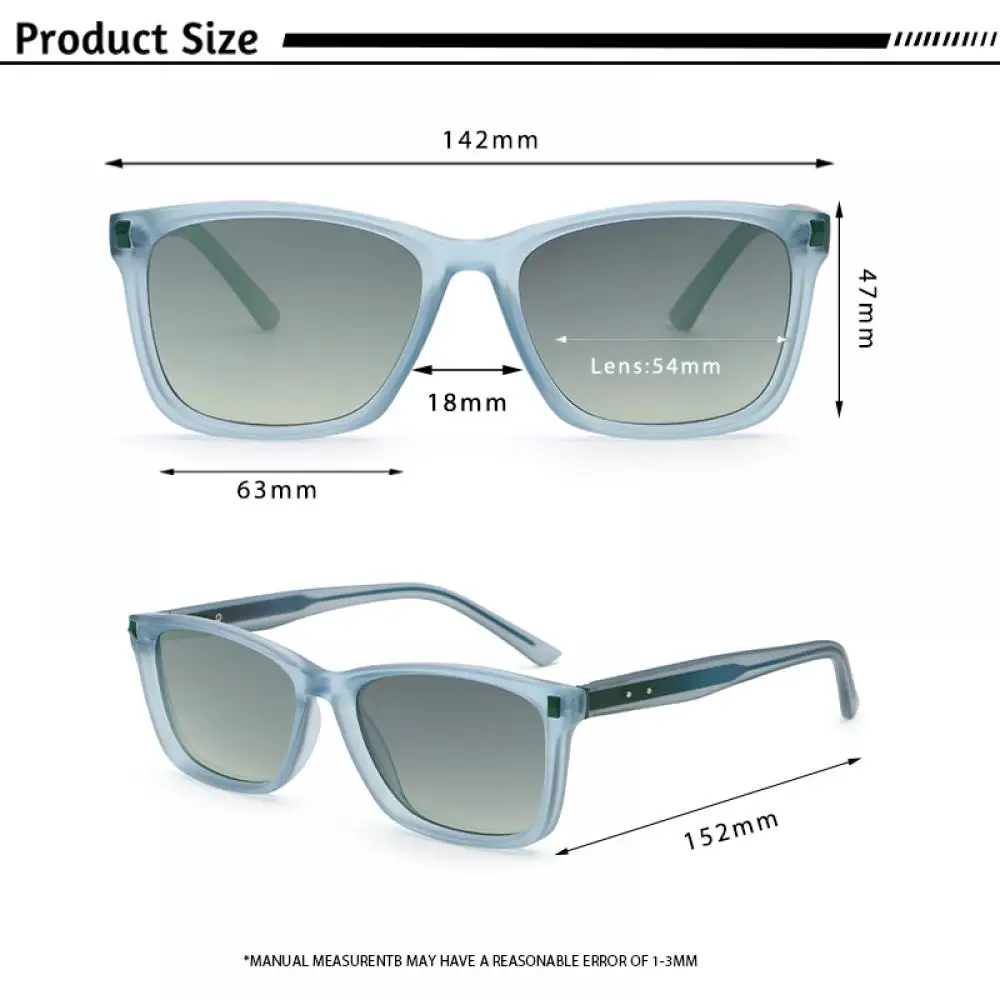 CATERSIDE Neue quadratische Korrektions-Sonnenbrille für Herren mit Federscharnier-Design, Korrektions-Sonnenbrille für Damen, Outdoor-Korrektionsbrille – Detail 3