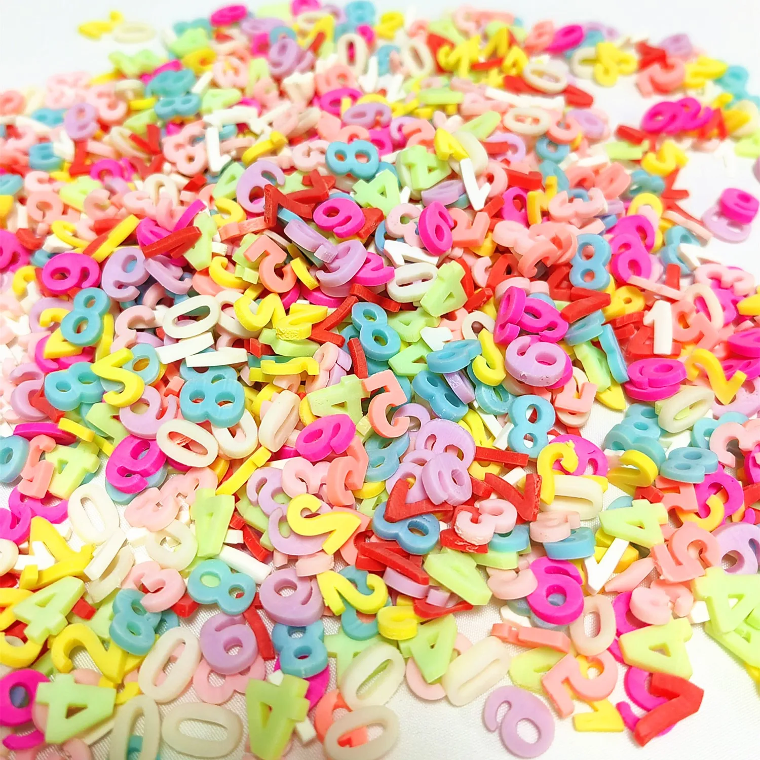 

20g Polymer Clay Numbers 0-9 Slices Fake Sprinkles for Slime Clay Filling DIY Nail Art Decoration Epoxy Resin Filler Crafts 1cm