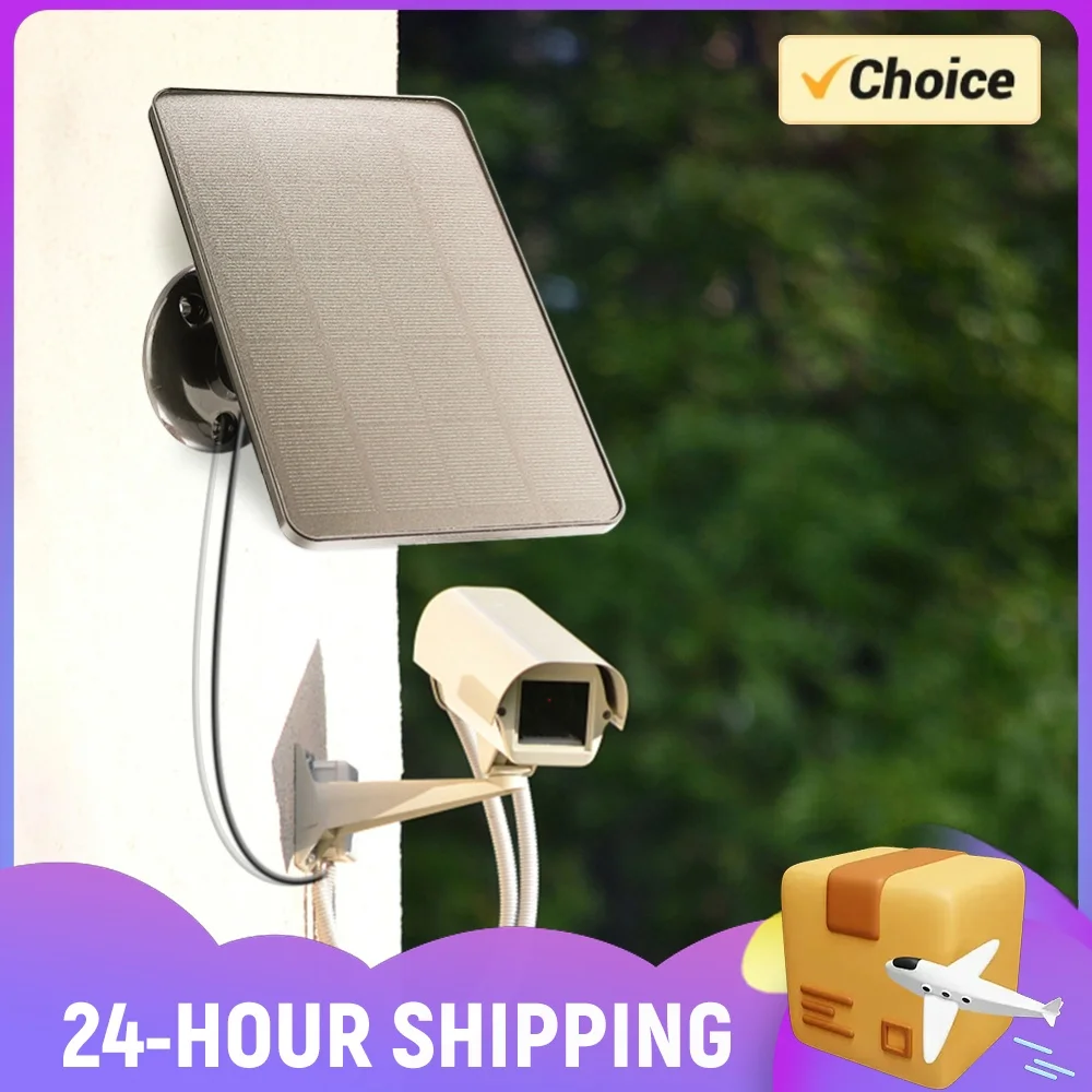 4W 5V Solar Panel 360 Adjustable Bracket Monocrystalline Solar Panel Charger Type-C DC5521 IPX6 for Intelligent Doorbell Camera