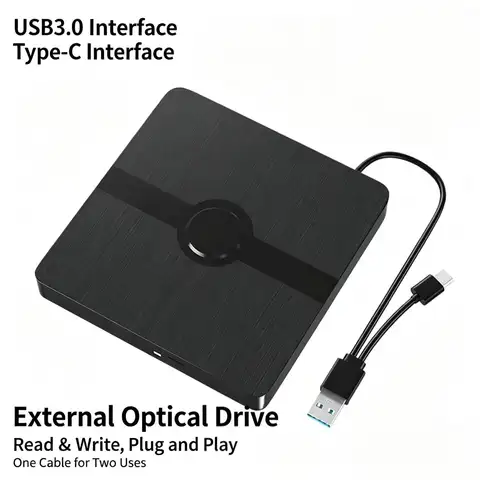 Lecteur optique externe USB, graveur de DVD 3.0 Type-c, lecteur optique portable, ordinateur externe universel, ordinateur de bureau