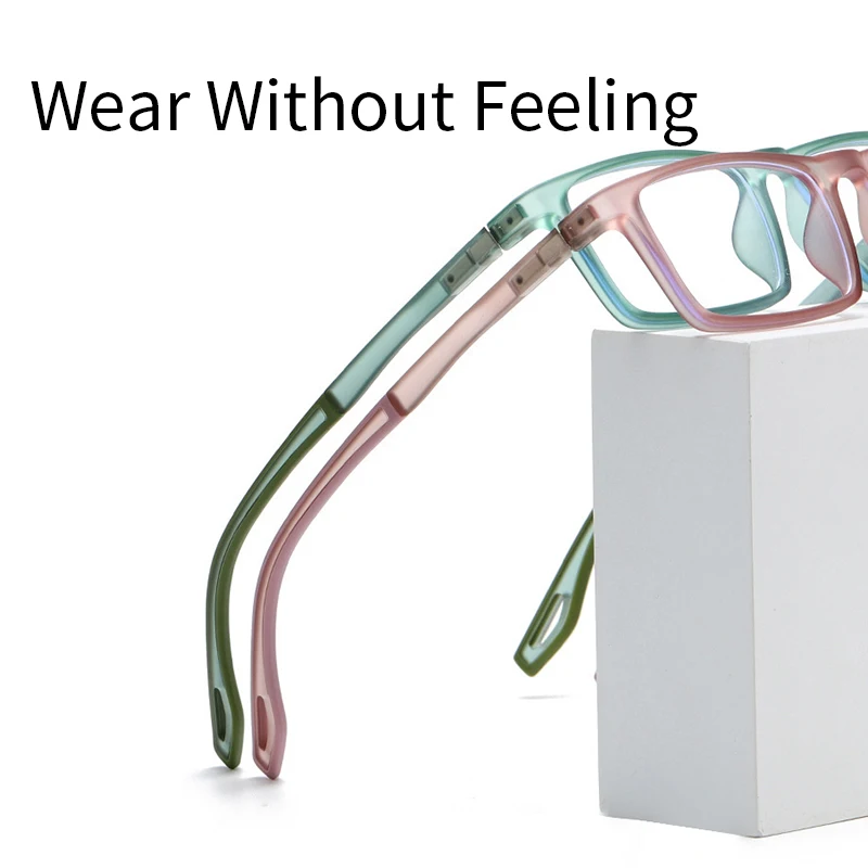MOMOJA Ultra-light Fashion Spring Legs Design TR90 Non-slip Retro Square Youth Optical Prescription Eyeglasses Frame For Men