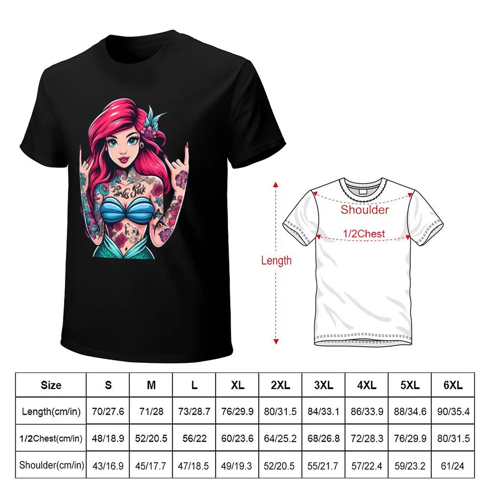 Rock princess of the oceans T-Shirt Large Size Soft Cotton T-Shirt