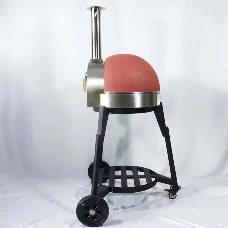 High Quality Single Freestanding Outdoor Camping Gas Pizza Oven Stainless Steel BBQ Grill Vertical 50cm Diameter 500C Max Temp
