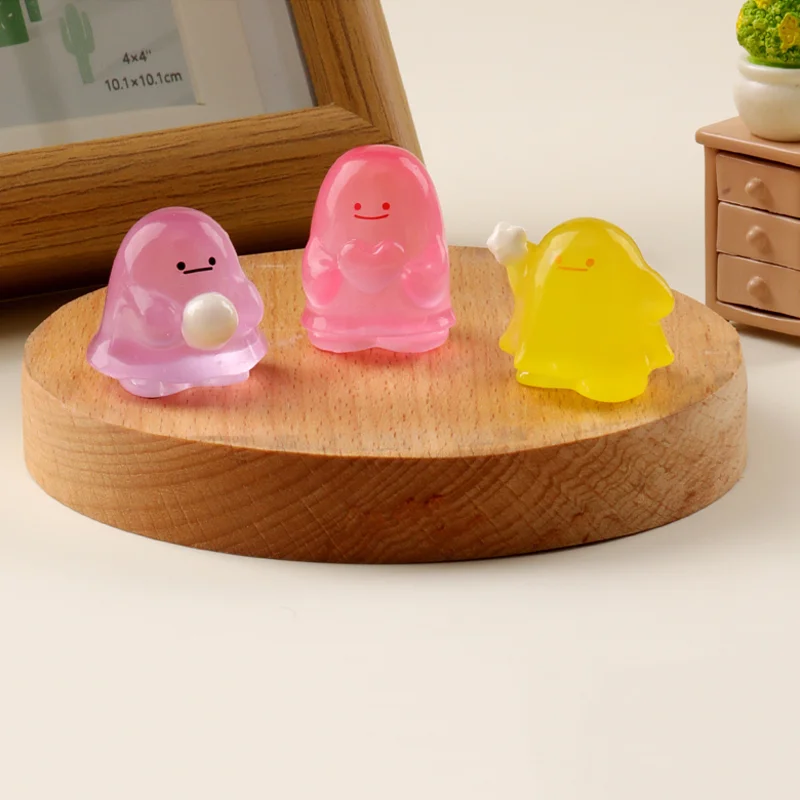 Pokemon idem resina bonito brilho no escuro anime ornamento diy chaveiro micro-amanhos acessórios casa desktop decoração do carro