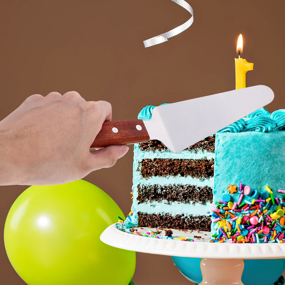 

2 Pcs Pizza Server Spatula Stainless Steel Turner Tool Wooden Handle Cake Holder Shovel Baking Kitchen Utensil Metal Pizza Tool