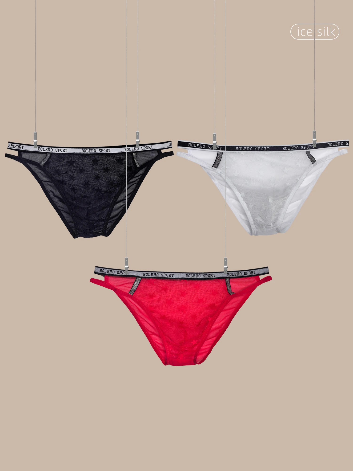 

Ice Silk Mesh Men Briefs Low Rise Ultra Thin Breathable Quick Dry Comfortable Naked Feeling Underpants