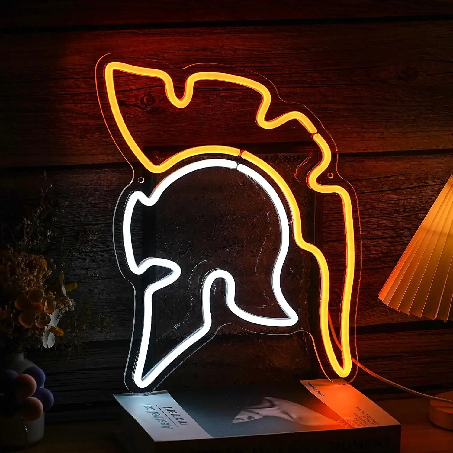 

Spartan Helmet LED Neon Sign Dimmable Neon Light Sign For Wall Decor Hotel Party Club Bar Game Room Decor Birthday Art Gift