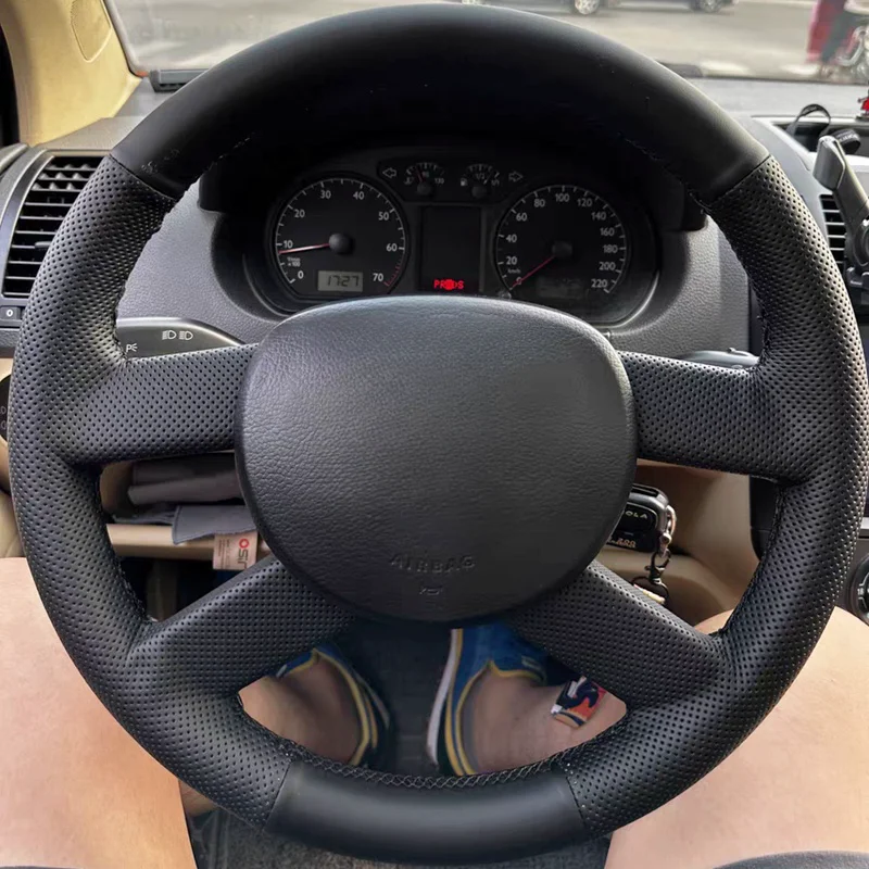 

Чехол на руль из натуральной кожи для Volkswagen VW Golf 5 (V) Touran 2003-2005 Поло Чехол на ручку Салон Аксессуары автомобиля