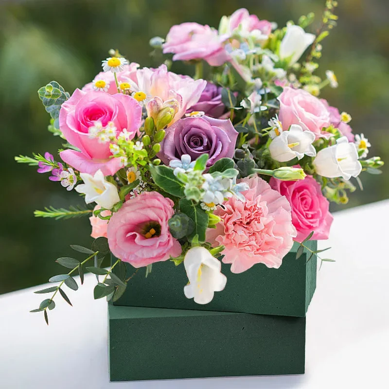 3/6 Stück Nass-Blumenschaumblöcke für Hochzeiten, Partys, Blumenarrangements, Dekoration, Styroporsteine, Blumenschaum, Haus- und Gartenzubehör – Detail 4