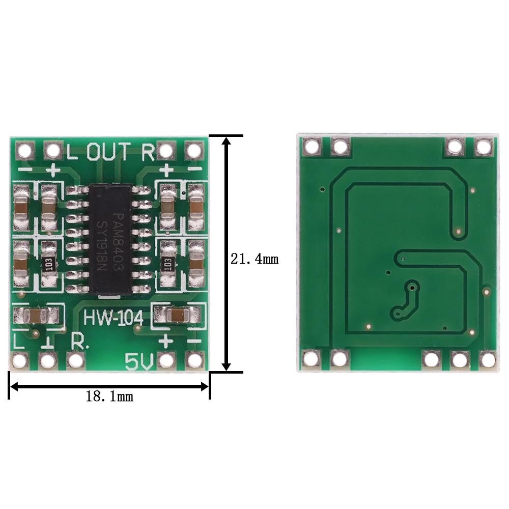 PAM8403 Module Digital Power Amplifier Board Miniature Class D Power Amplifier Board 2 * 3 W High 2.5 ~ 5 v USB Power Supply