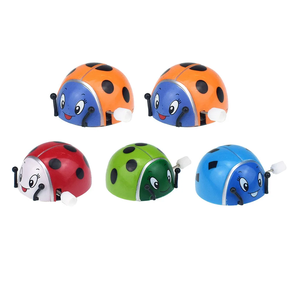 5Pcs Cartoon Animal Clockwork Ladybird Series Infant Crawling Wind-Up Moving Encourage Crawling Colors Wind-Up Toys