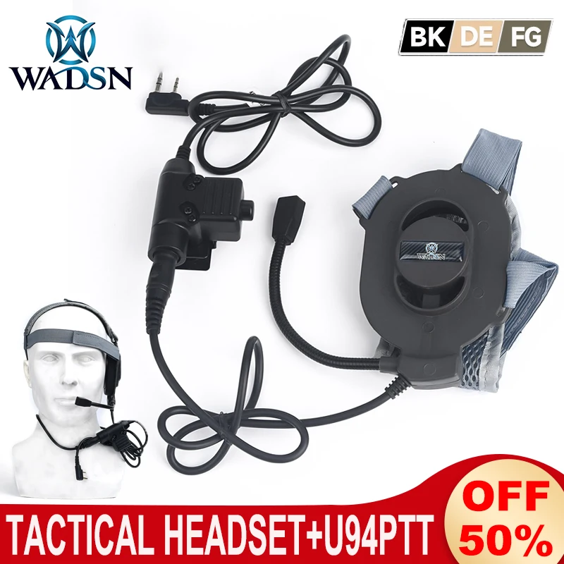 Wadsn Tactical Headset Military Unilateral Headphone Bowman Elite II Outdoor Shooting Earphone For Radio Walkie Talkie U94 PTT